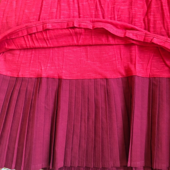 Free People Red Pleated Cowl Neck Shift Dress - Picture 3 of 5